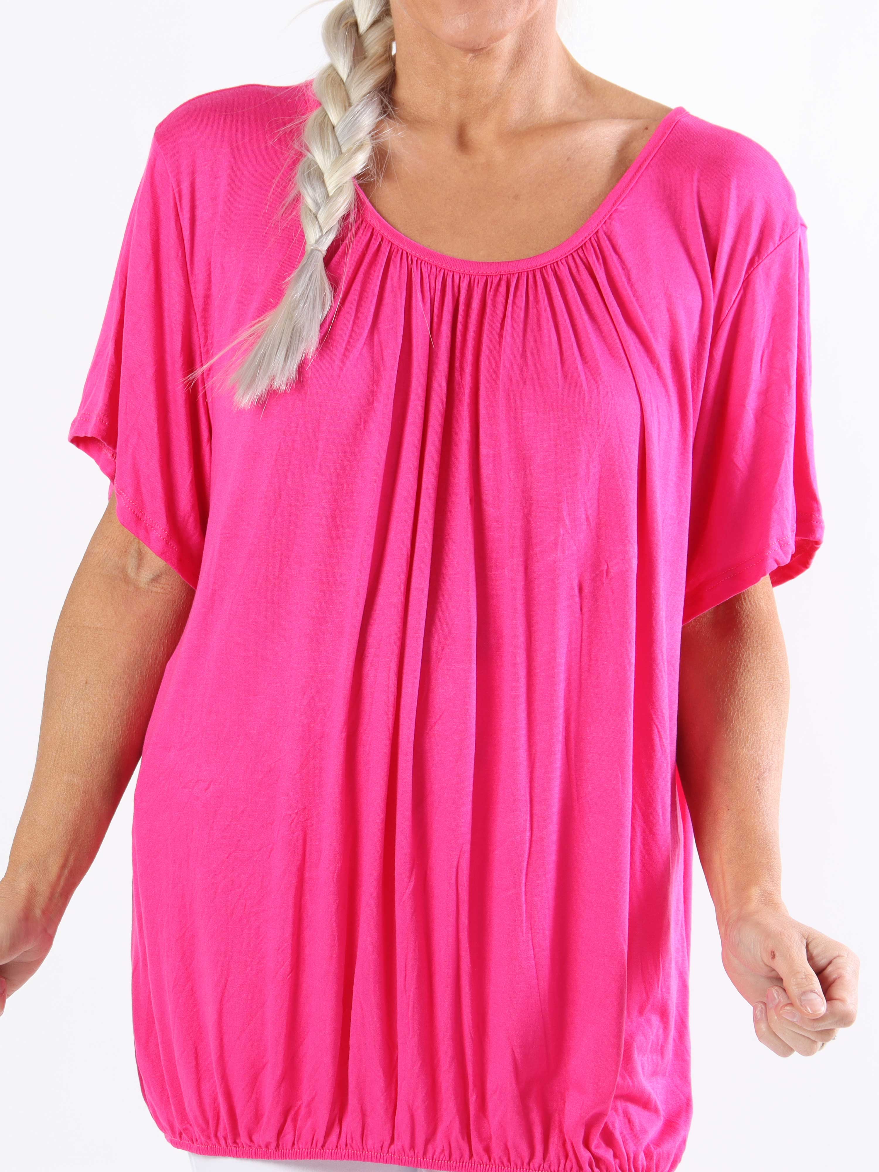 Miracle t-shirt - Basis t-shirt i plus size med elastik forneden (bestseller)